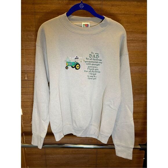 Vintage 1990s‎ tractor dad grandpa embroidered farming crewneck - Picture 1 of 4